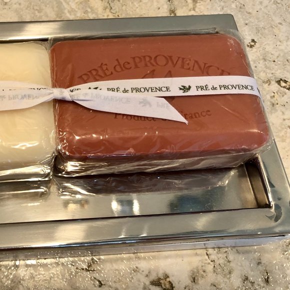Pre de Provence Pomegranate and Milk Soap Bar 250g 8.8oz ea & Tray Lot 2 NEW NWT - Picture 3 of 13